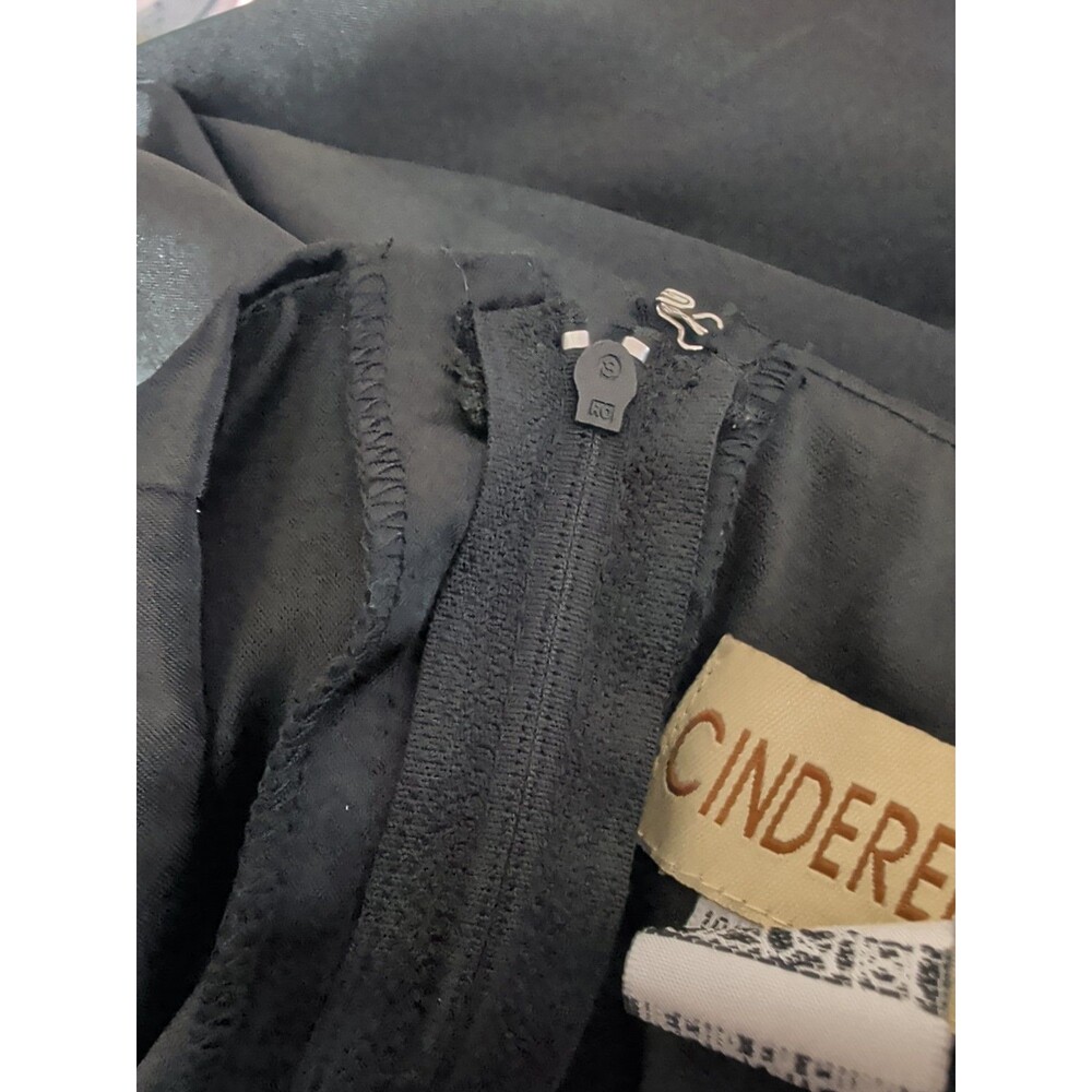 Women's Size Small Black Satin Halter Neck Formal Dress Evening Gown - Picture 11 of 12